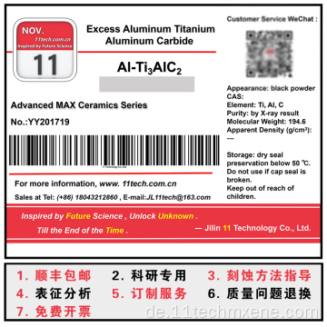 Zweidimensionales Übergang Metall al-Ti3alc2 Schwarzpulver